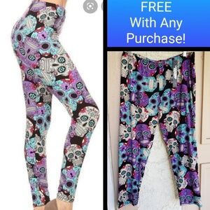 NEW women LEGGINGS DEPOT sugar skull 3XL